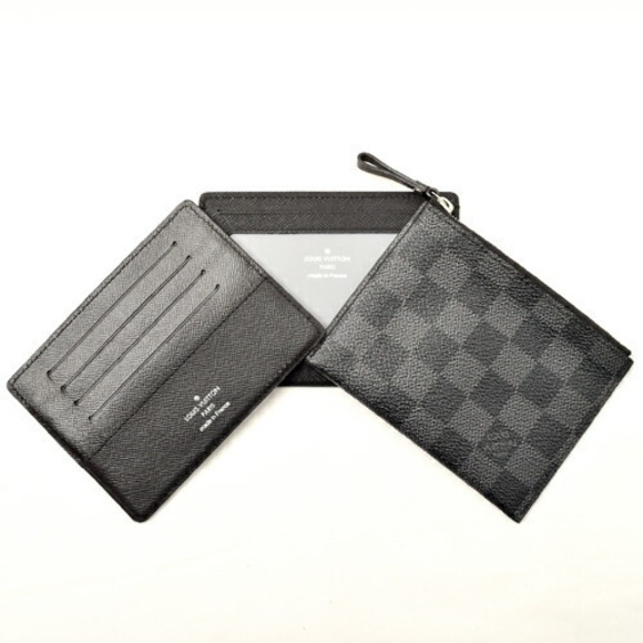 Louis Vuitton Portefeuille Graphite Wallet Card Case Leather Black - Picture 7 of 7